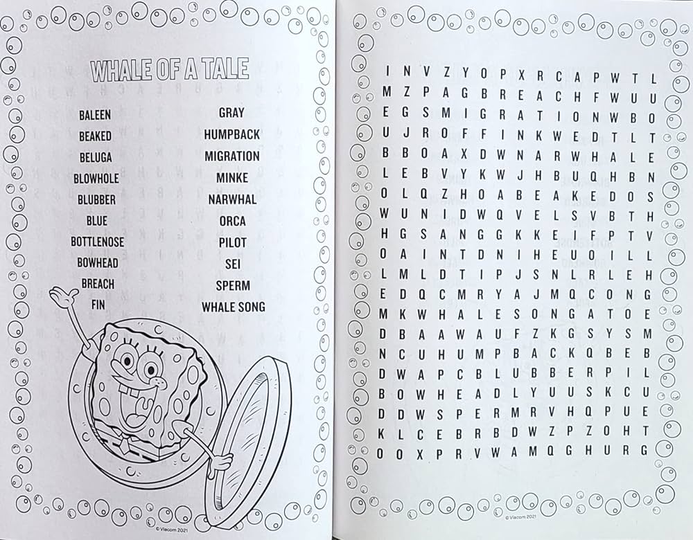 Spongebob jumbo word search puzzle book nickelodeon publishing books