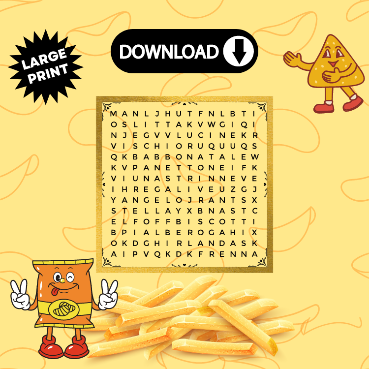 National potato chip day a word search game for all ages made by teachers