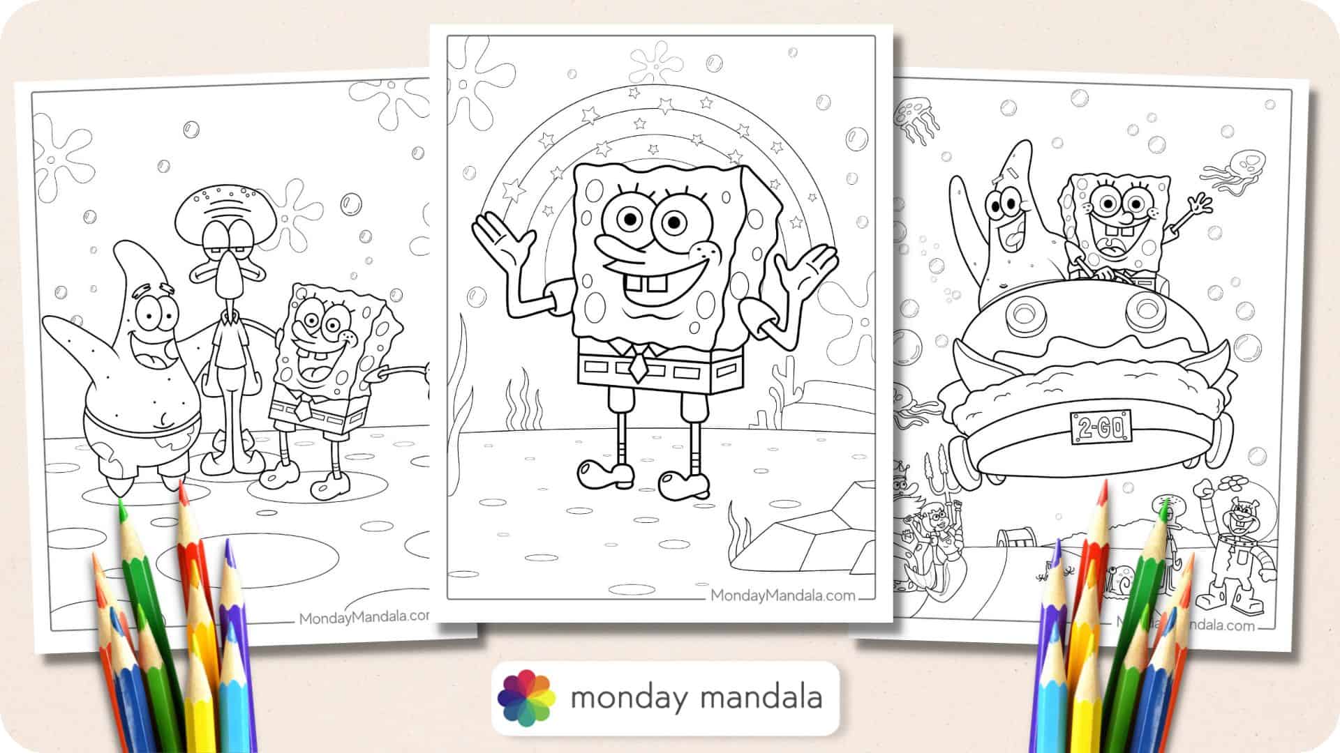 Spongebob coloring pages free pdf printables