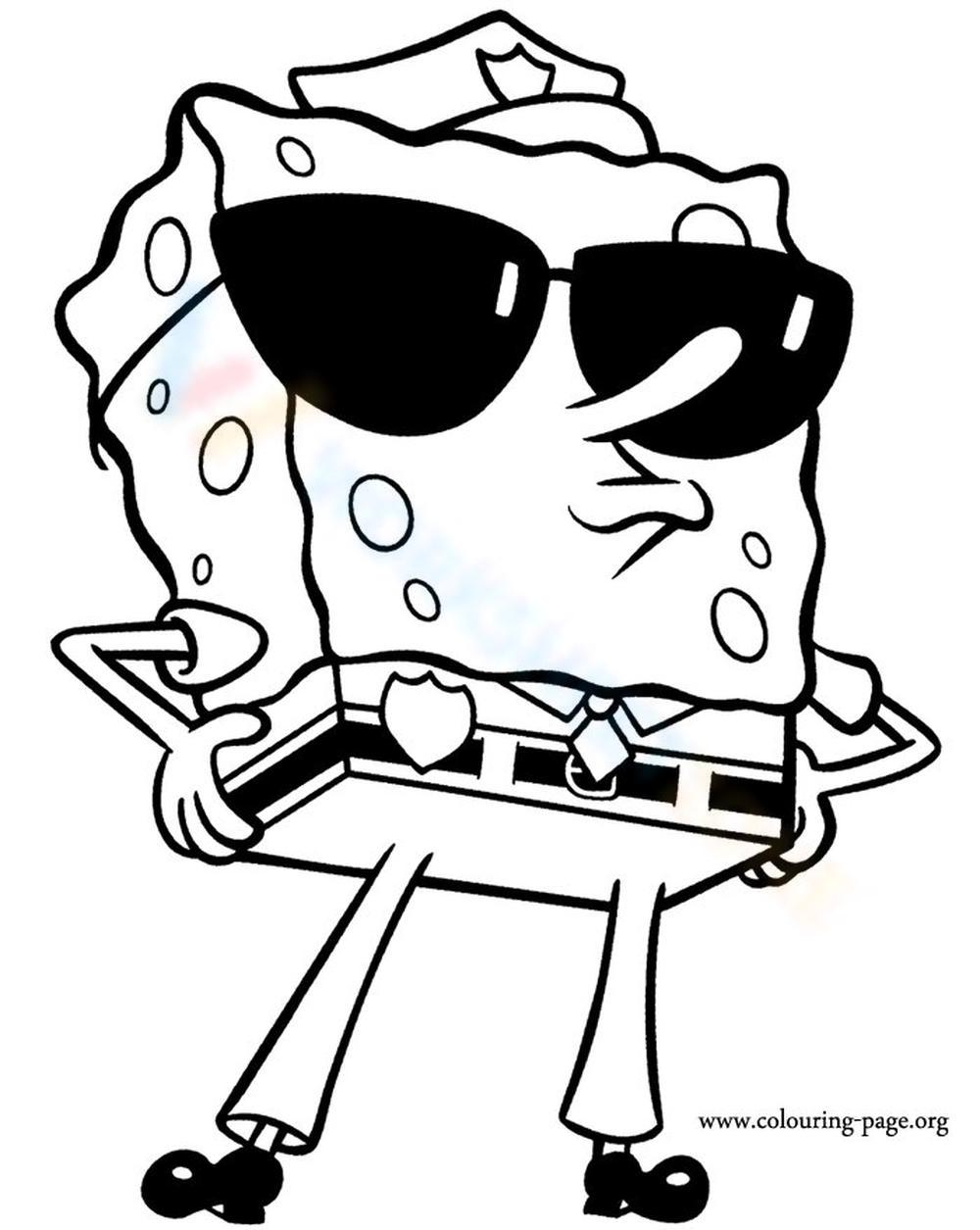 Spongebob wearing glasses worksheet