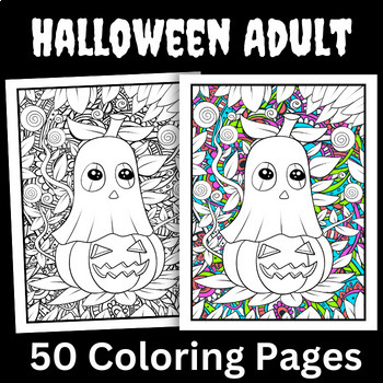 Spectral serenity halloween adult coloring pages mindfulness halloween made by teachers