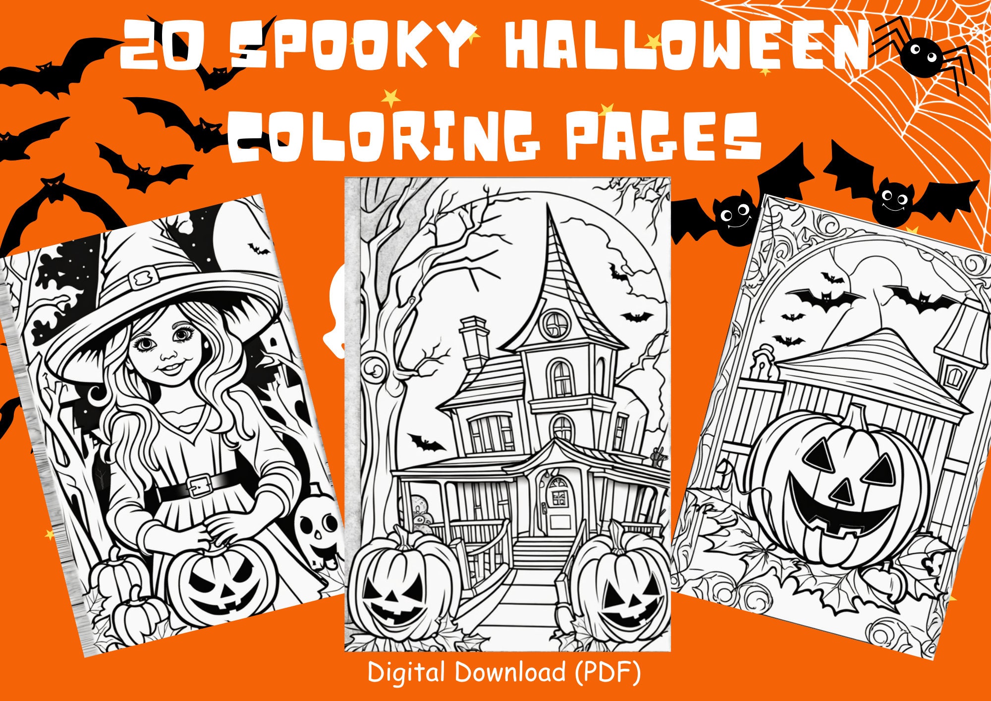 Spooky halloween coloring pages printable kids fun download now