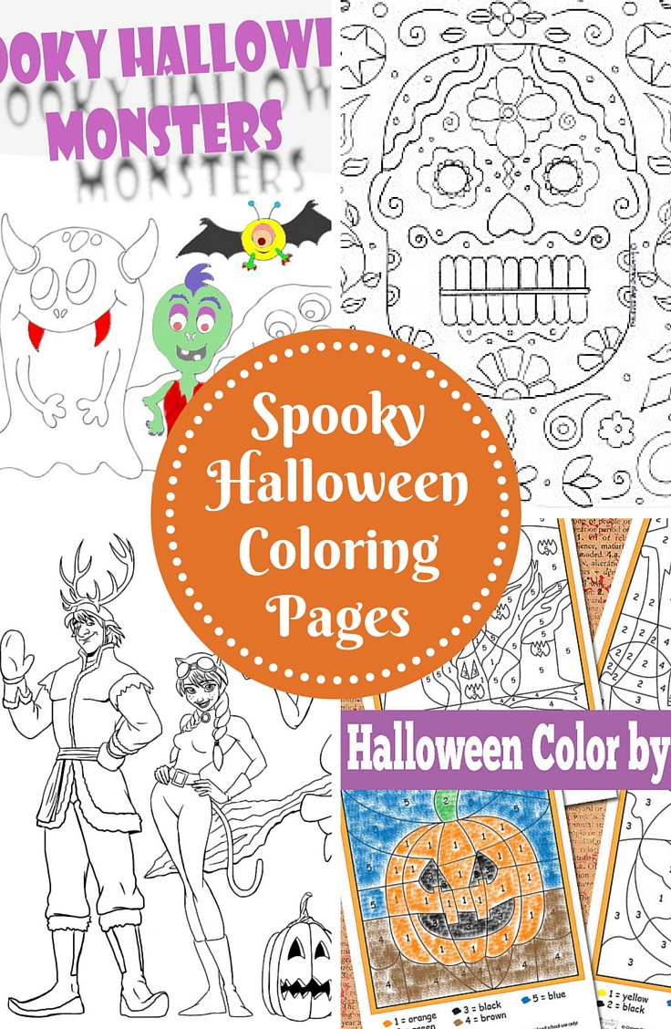 Spooky halloween coloring pages