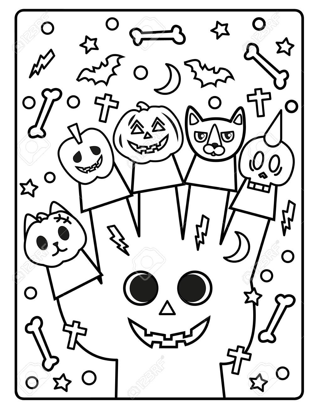 Halloween is just around the corner download this cute and adorable yet spooky halloween coloring page for kids stock photo picture and royalty free image image