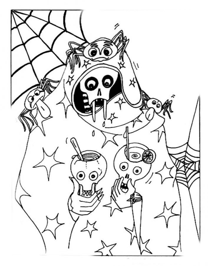 Spooky halloween coloring pages printable for free download