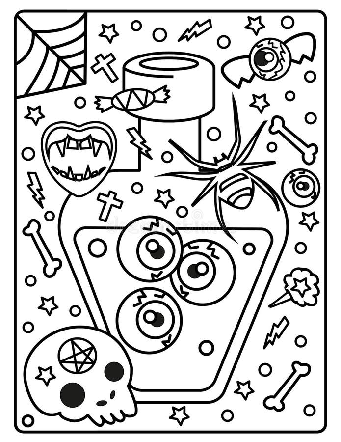 Halloween coloring book for kids stock illustration