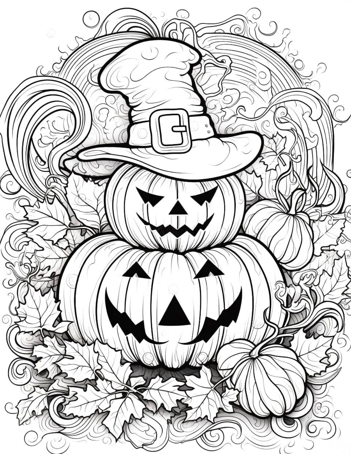 Spooky halloween coloring pages for kids and adults