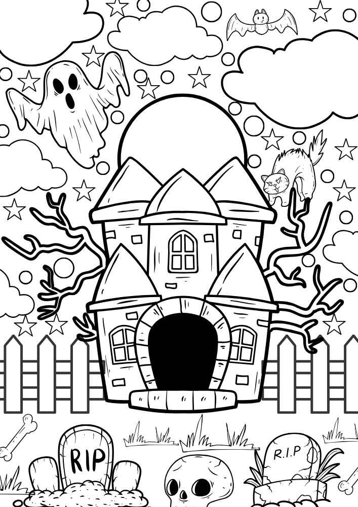 Free halloween coloring pages for adults spooky fun for grown