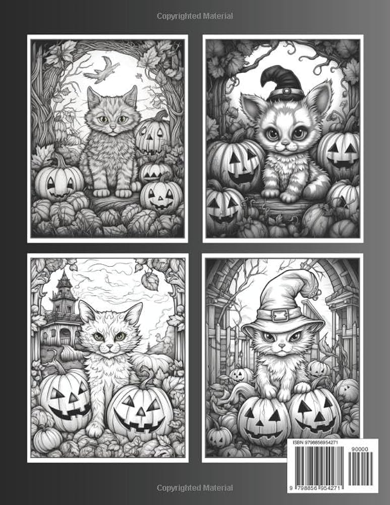 Halloween cats coloring book for adults beautiful halloween cats adult in spooky coloring pages designed for stress relief and relaxing wagaman arlene books