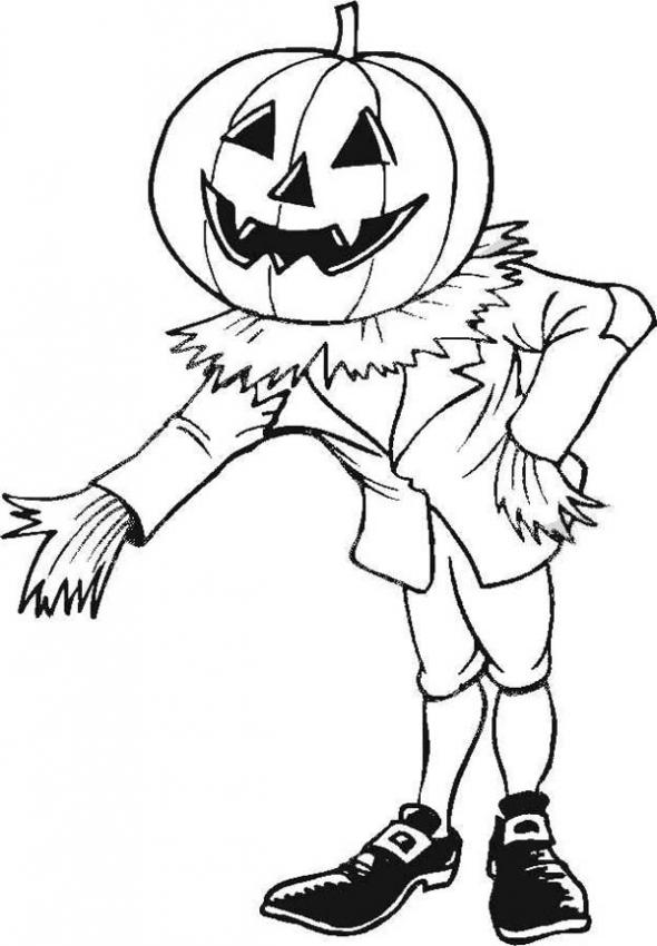 Coloring pages scary pumpkin coloring pages