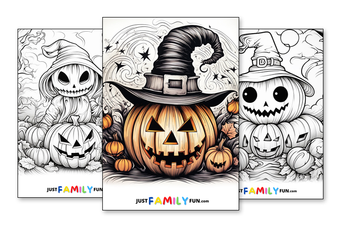 Printable scary pumpkin coloring pages just family fun