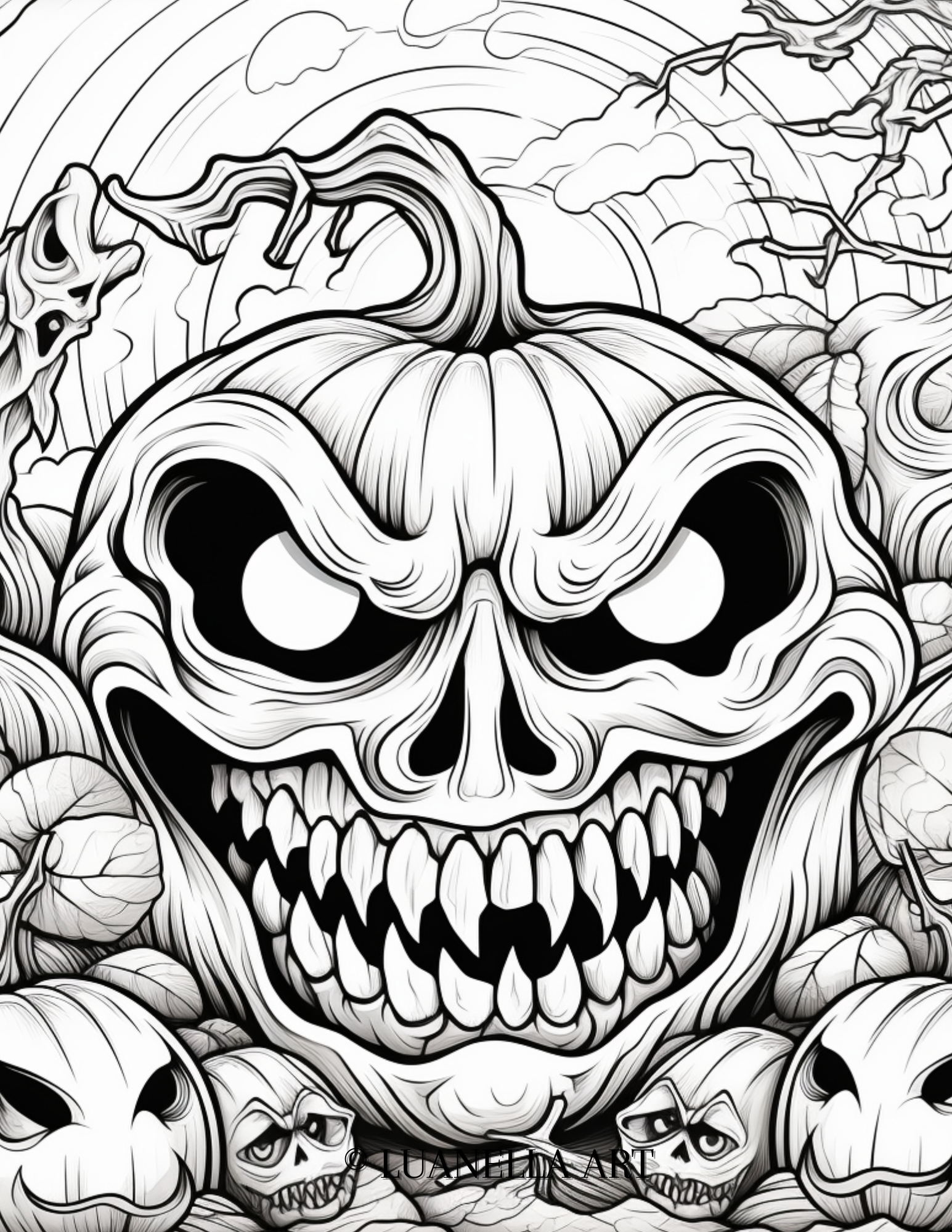 Super scary pumpkin carving instant download pdf letter size â luanella art