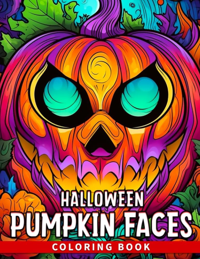 Halloween pumpkin faces coloring book spooky pumpkin coloring pages features antistress illustrations for girls boys to relax and unwind leonard tillie books