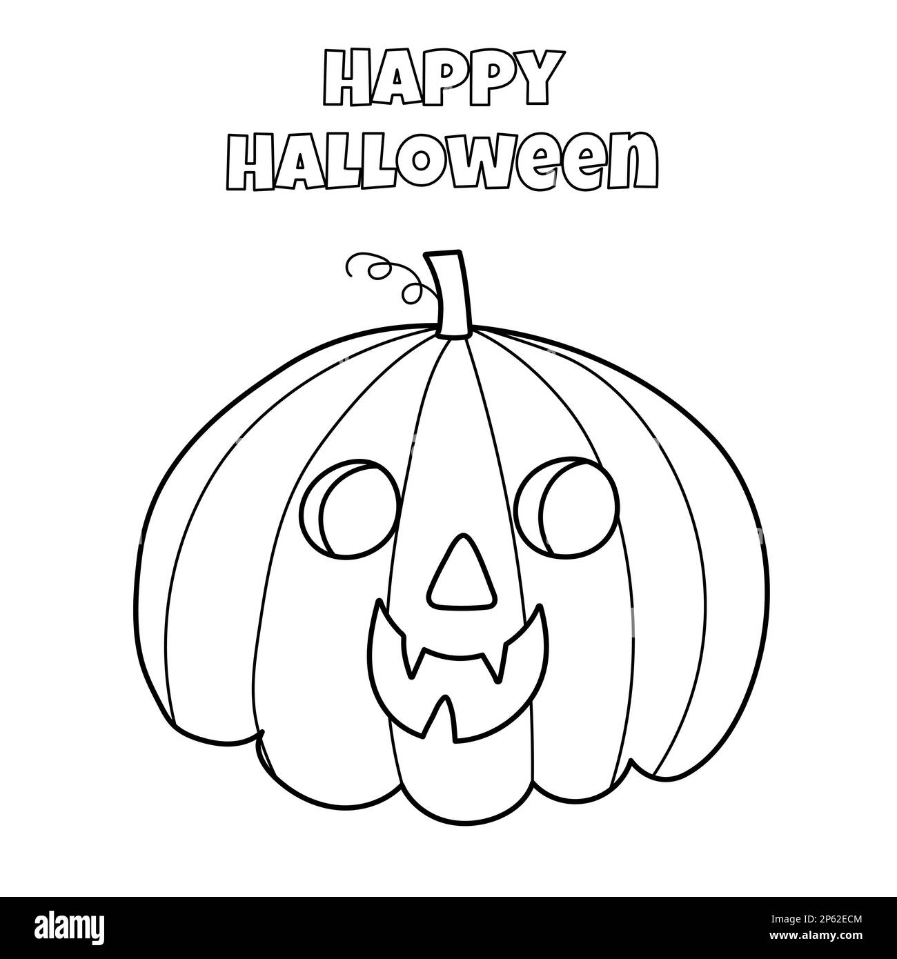 Spooky pumpkin coloring page for kids hi