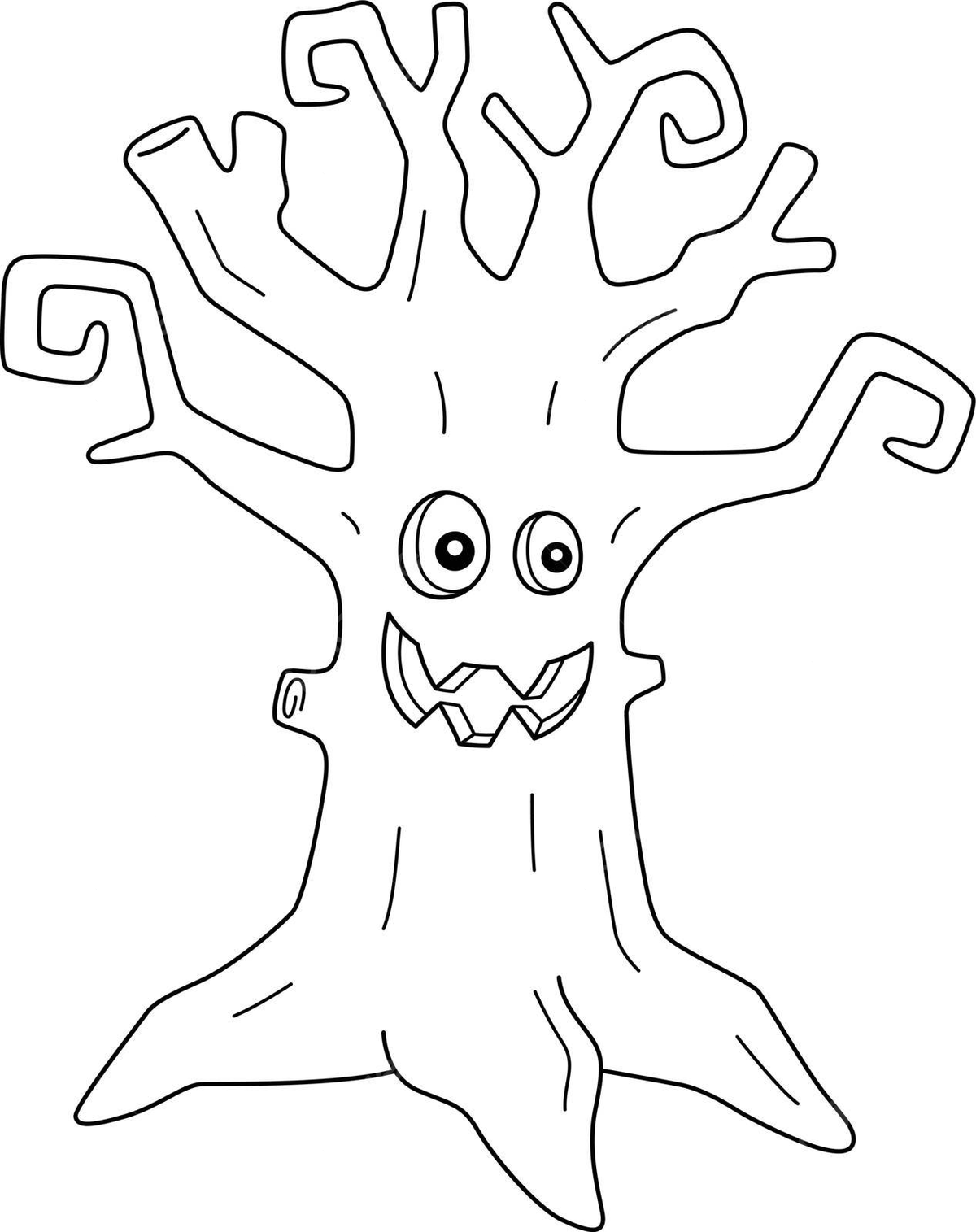 Scary tree halloween coloring page isolated holiday vector color vector holiday vector color png and vector with transparent background for free download