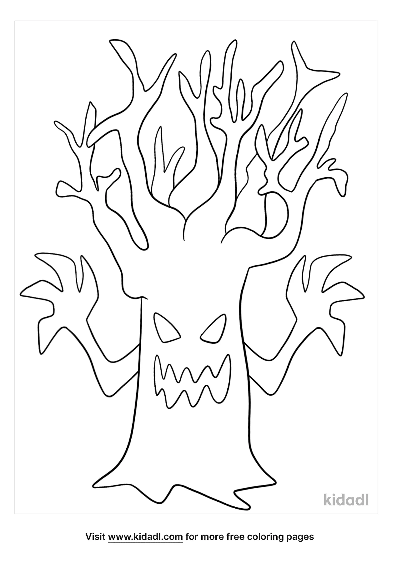 Free spooky tree coloring page coloring page printables