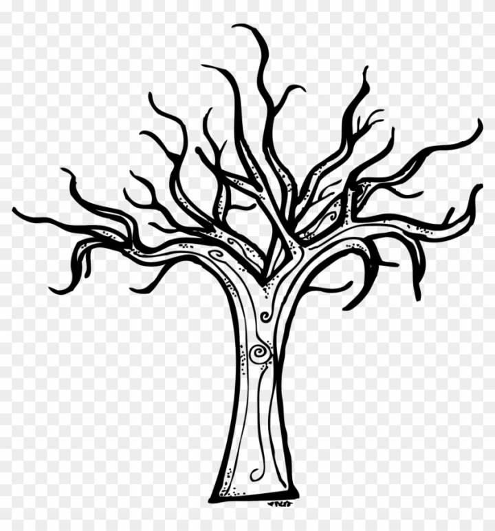 Free halloween tree clipart black and white