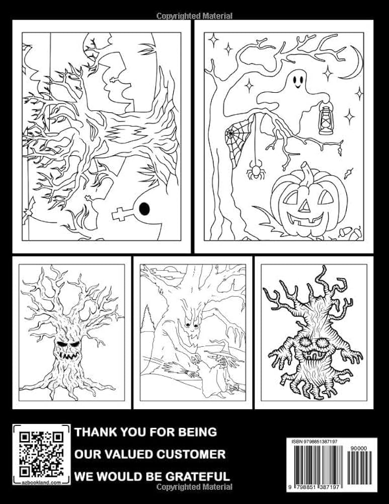 Spooky halloween tree coloring book spooky by melton fynn