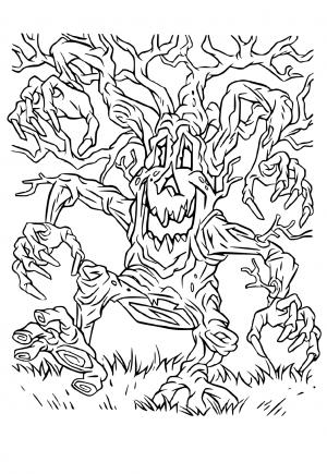 Free printable spooky coloring pages for adults and kids