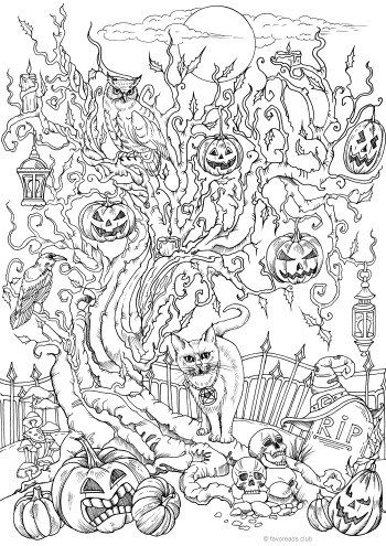 Halloween tree â favoreads coloring club