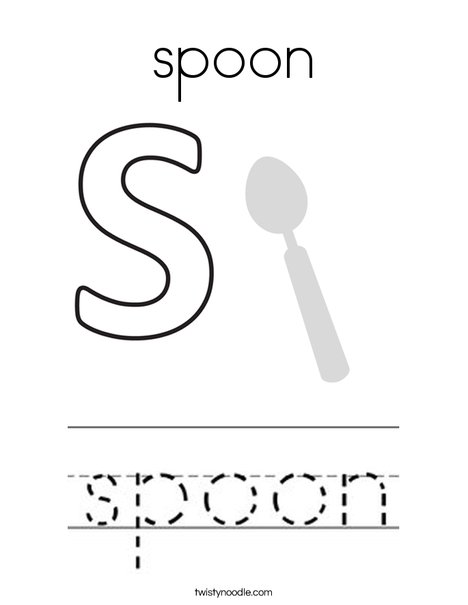 Spoon coloring page