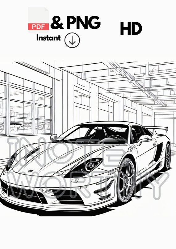 Sports car coloring page car coloring pages i supercars coloring pages printable adult kids coloring pages instant download grayscale