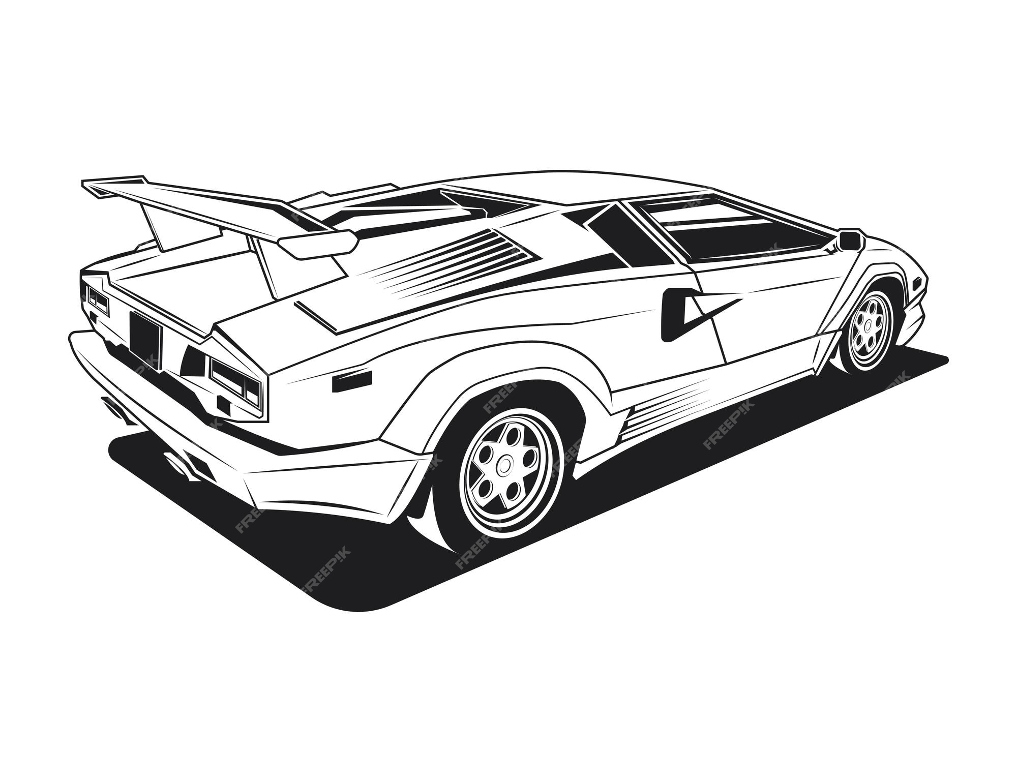 Premium vector old super car coloring page graphic design vector illustration