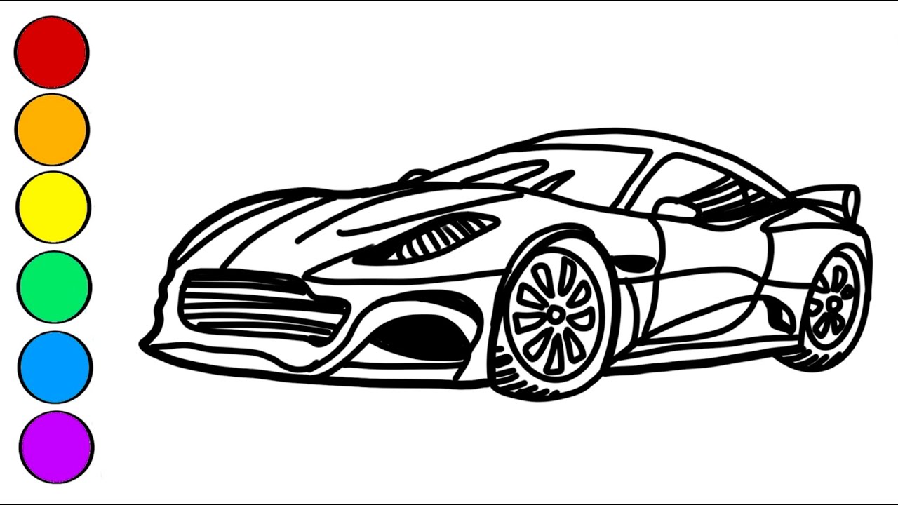 How to draw a sports car for kids ðï blue sports car drawing for kids car coloring pages for kids