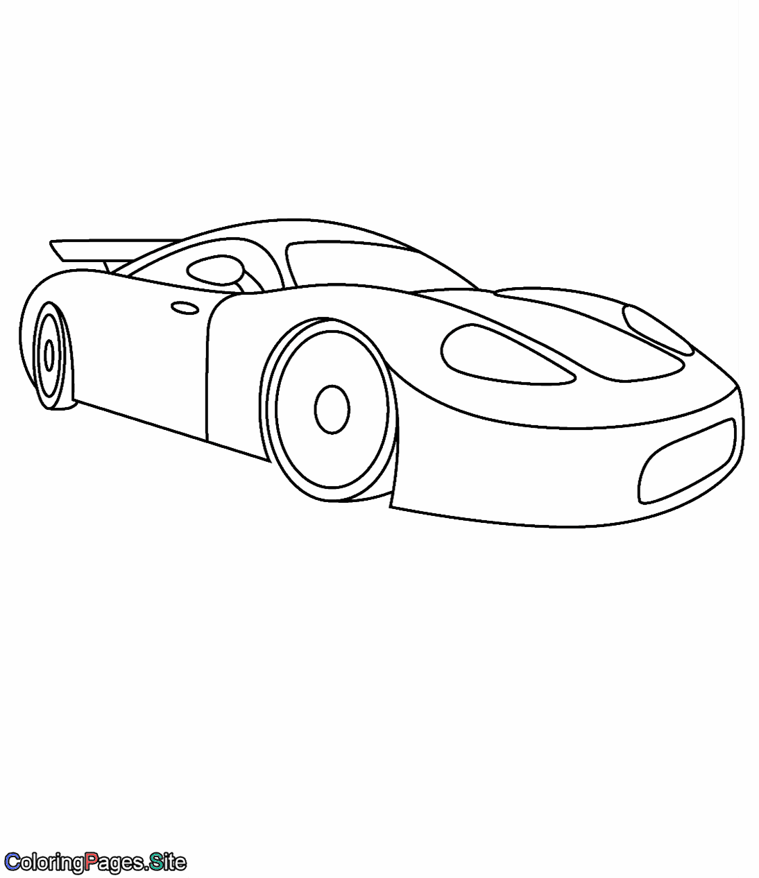 Sports car coloring page