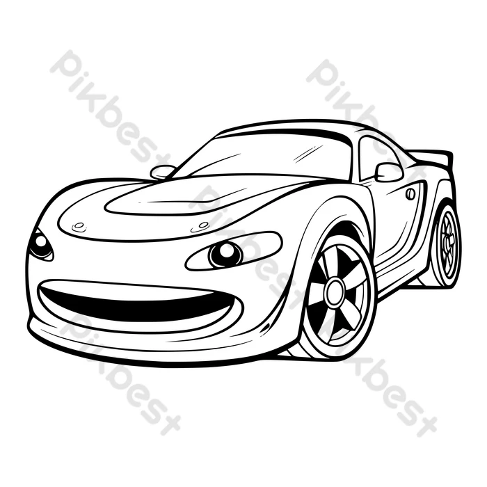 Car coloring pages for kids printable png images eps free download