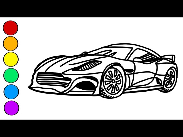 How to draw a sports car for kids ðï blue sports car drawing for kids car coloring pages for kids