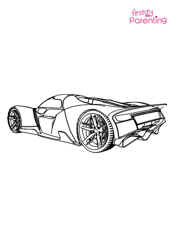 Sports car coloring page for kids