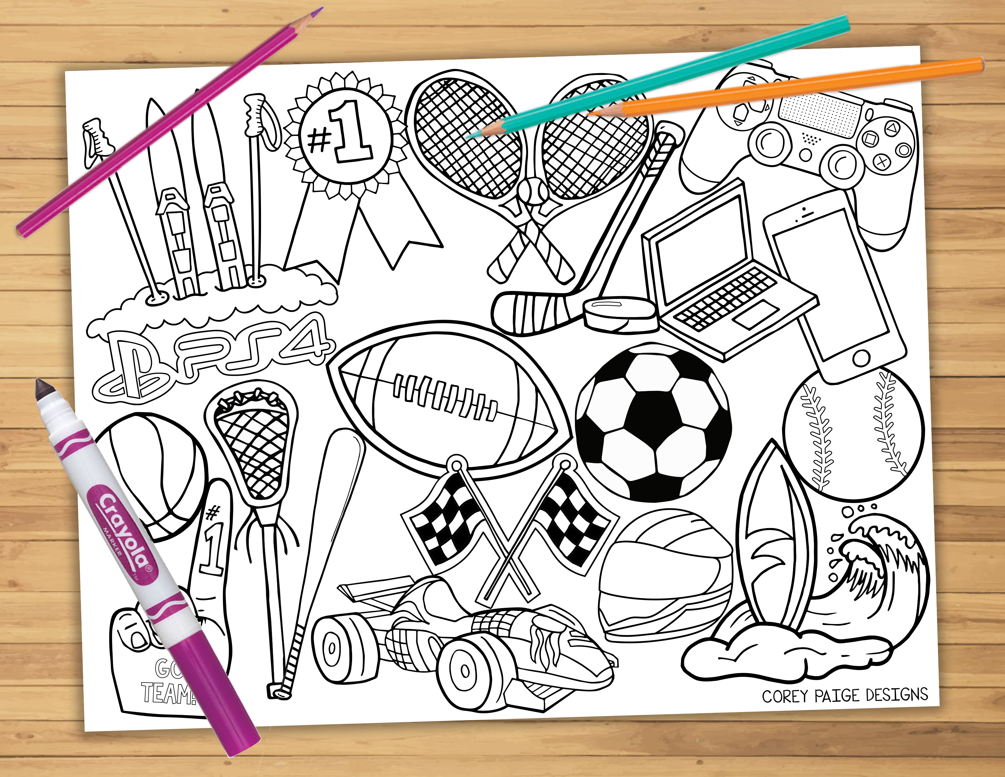 Sports coloring sheet â