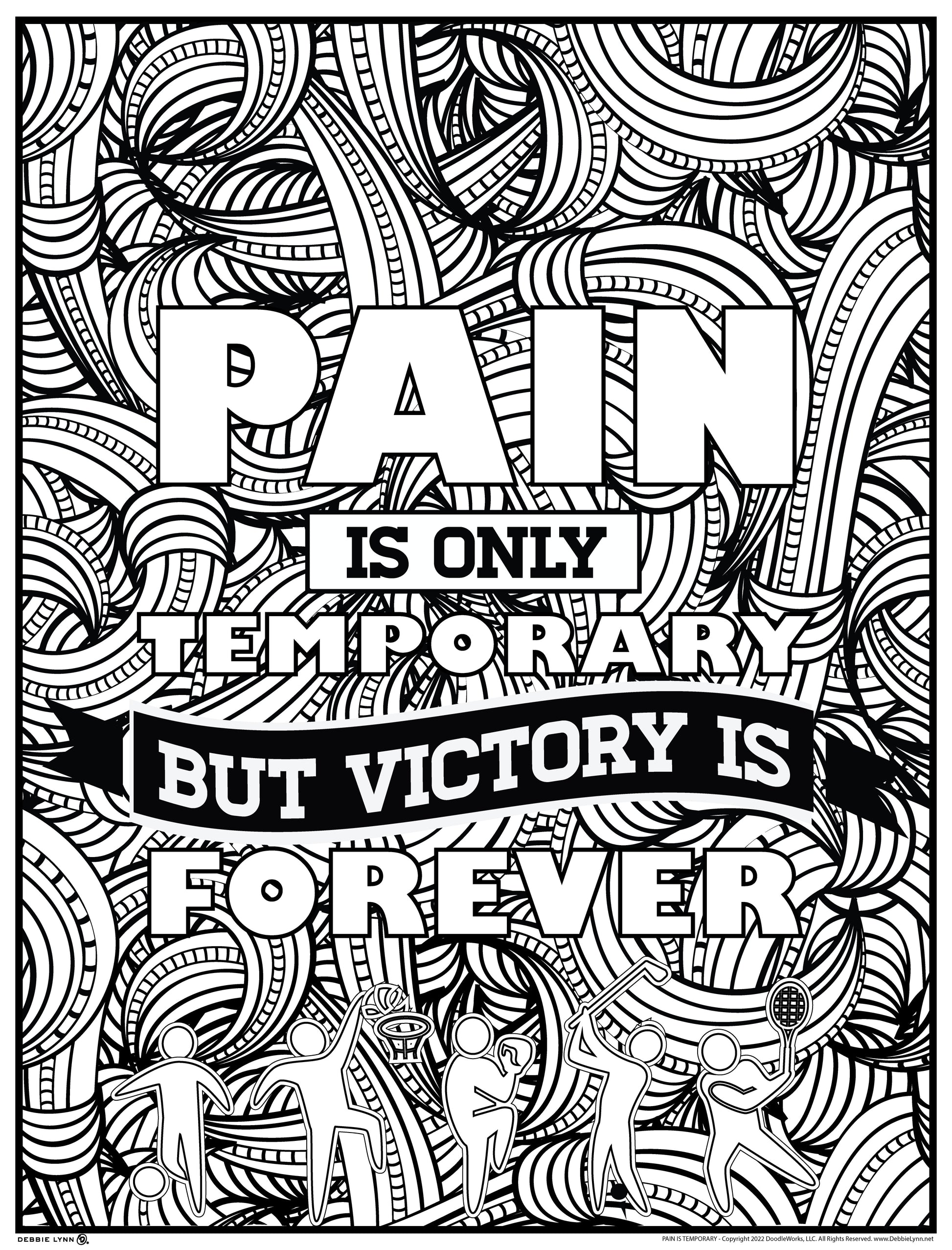 Pain is temporary sports personalized giant coloring poster x â debbie lynn