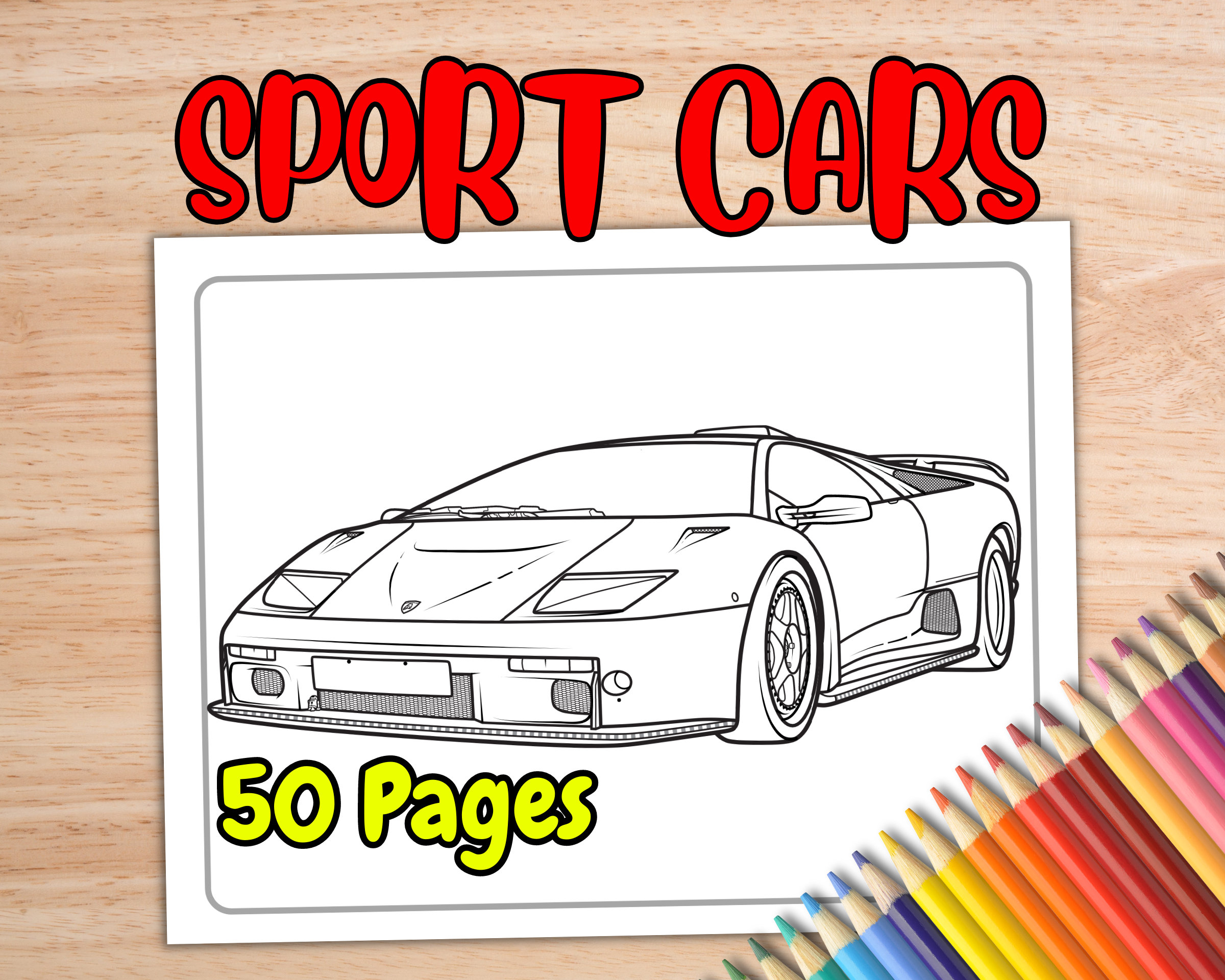 Sport cars coloring pages for kids printable coloring book with automobile coloring pages pdf download