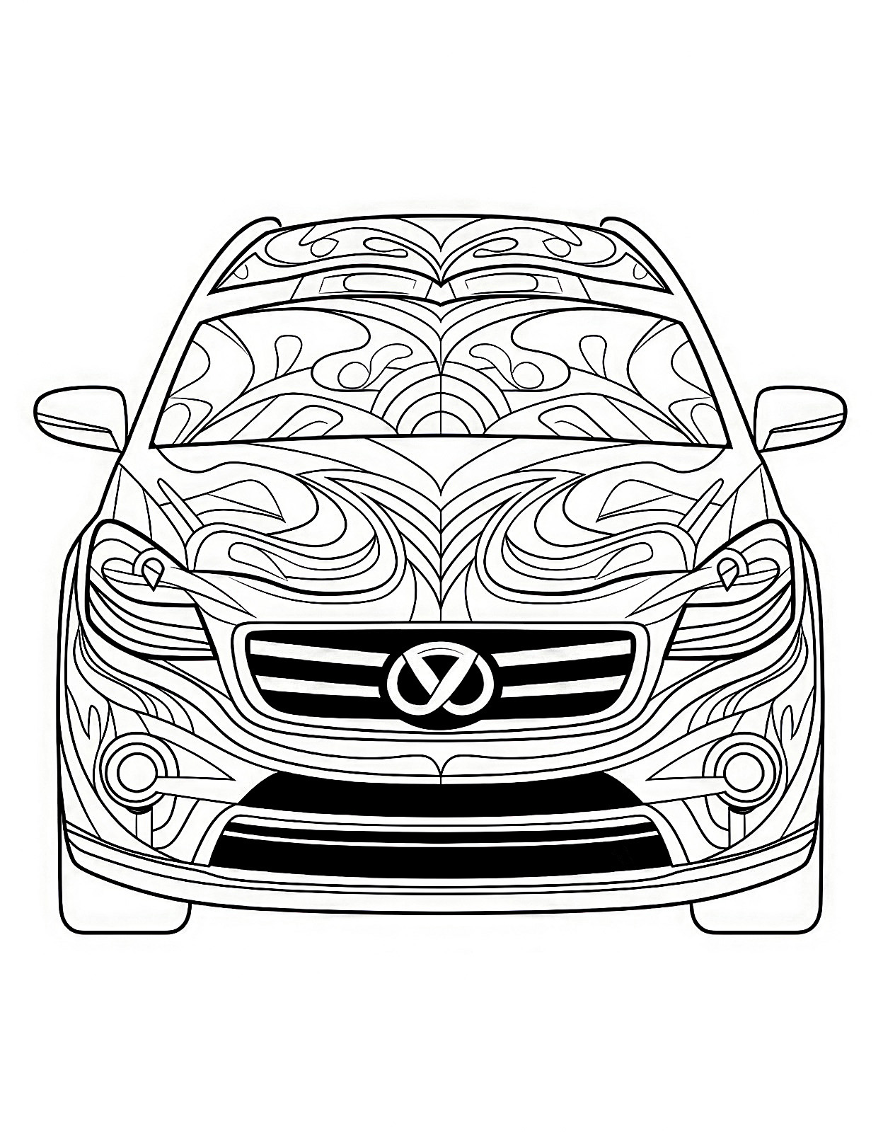 Car coloring pages for adults and kids