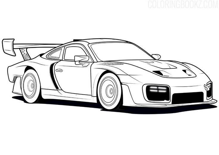 Sports car coloring page