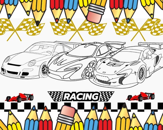 Pages super cars sport cars and oldtimer printable coloring book coloring pages for kids adults printable digital coloring