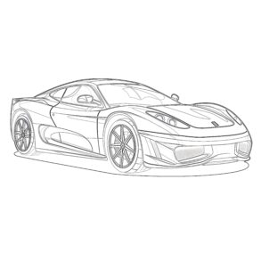 Printable sports car coloring page