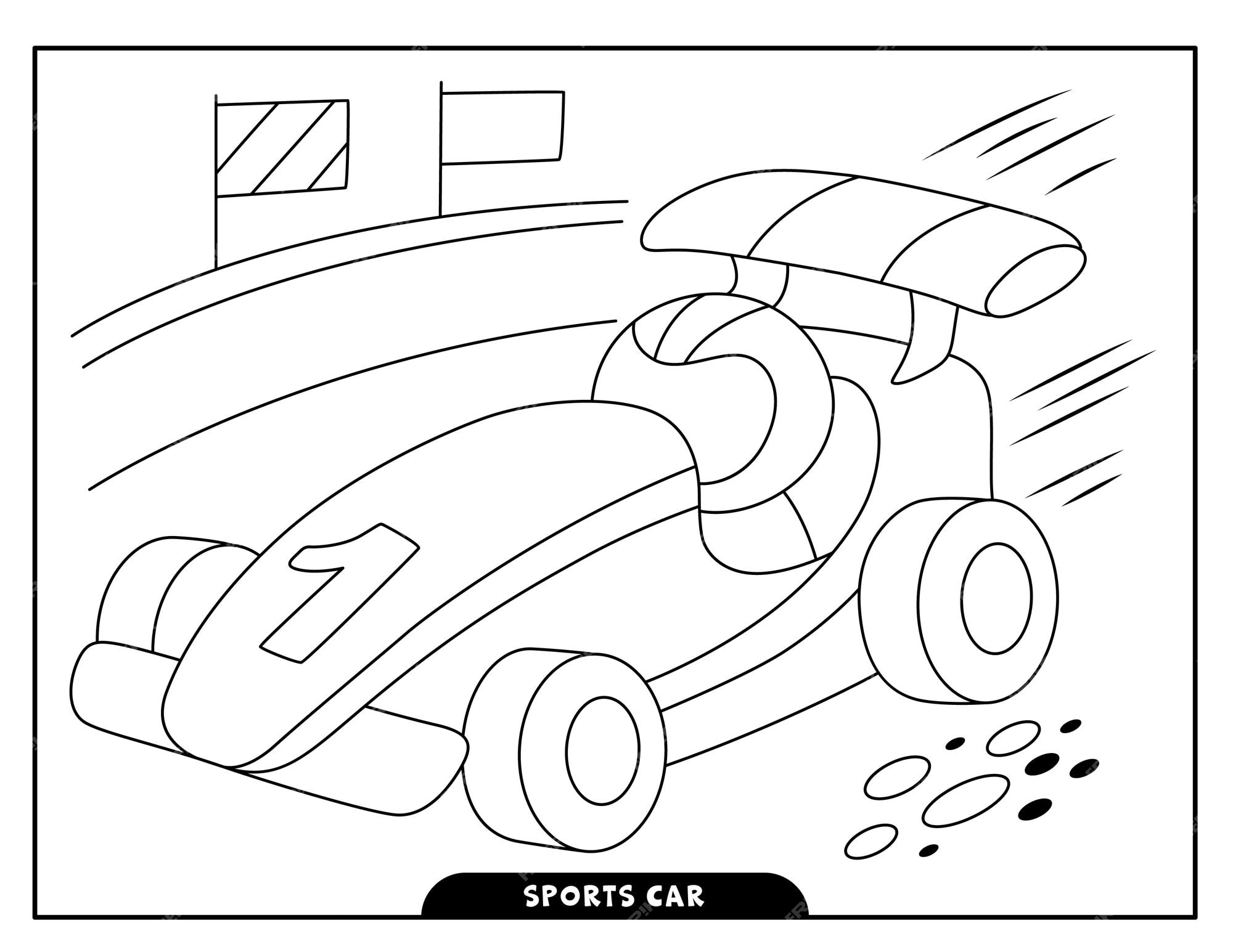 Premium vector sports car coloring pages for kids