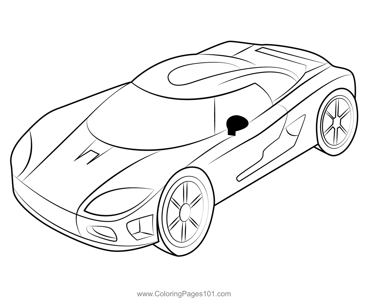 Racing red car coloring page for kids