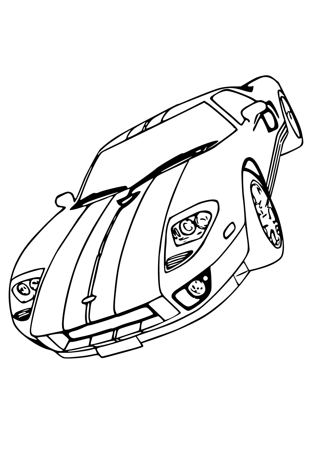 Free printable sports car style coloring page for adults and kids