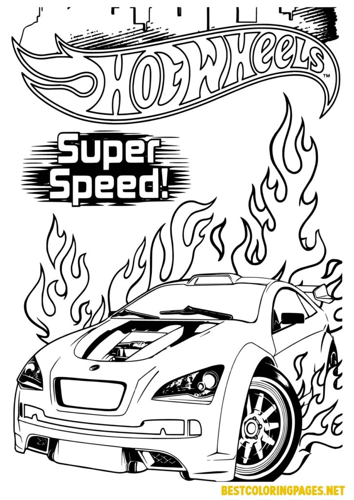 Hot wheels coloring pages