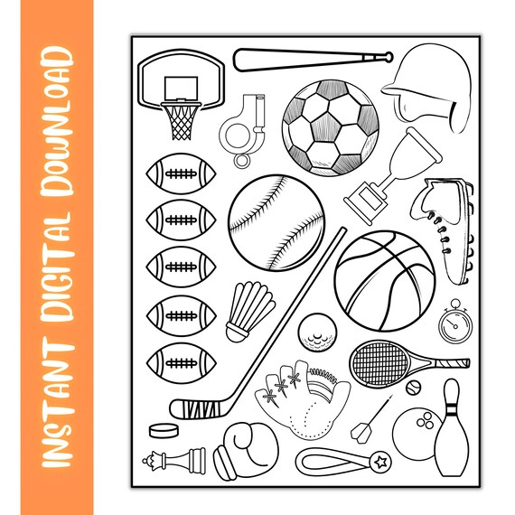 Sports coloring page printable sports coloring page for kids