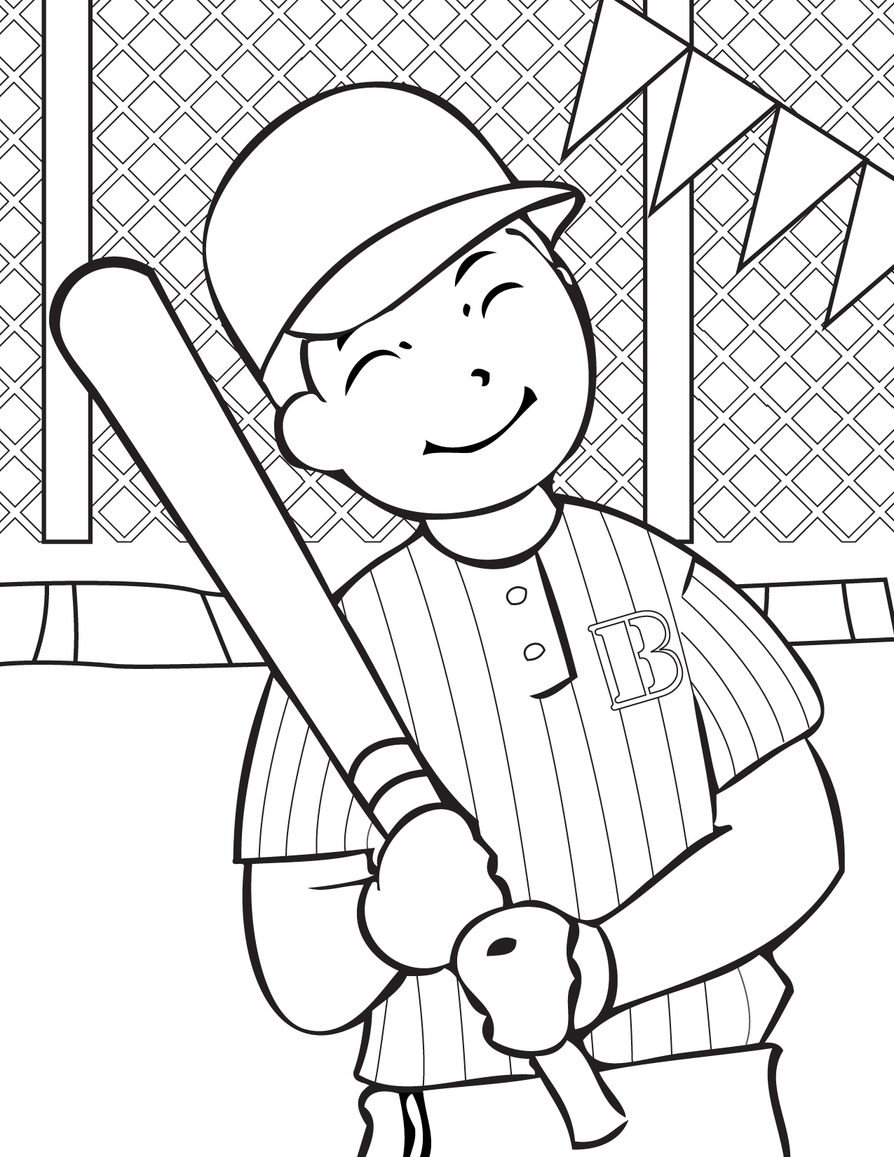 Coloring pages free baseball coloring pages for kids