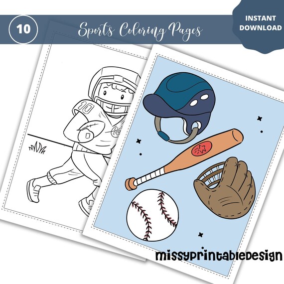 Sports coloring pages printable coloring pages sports birthday party activity boys birthday party kids coloring pages