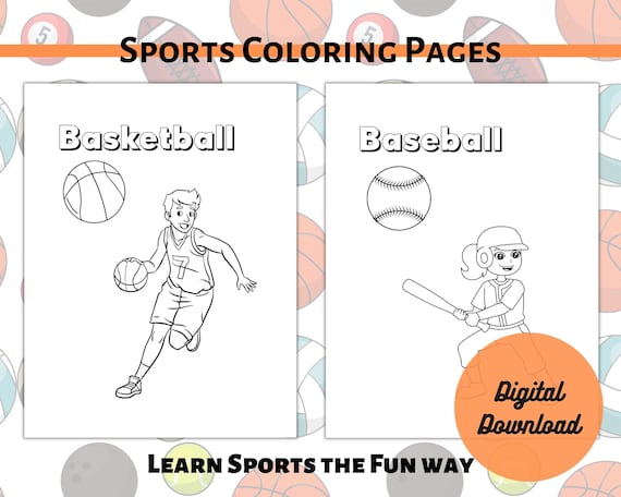Printable sports coloring pages for preschool kids educational coloring worksheets for kids sports themed activity learn sports fun way