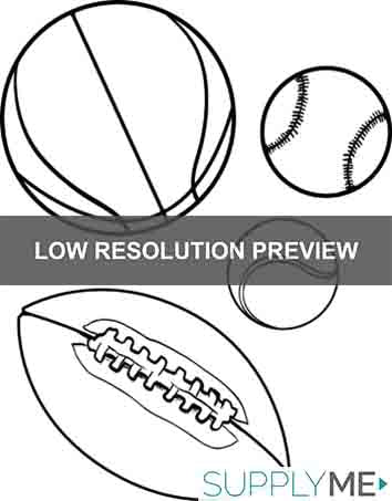 Printable sports balls coloring page for kids â