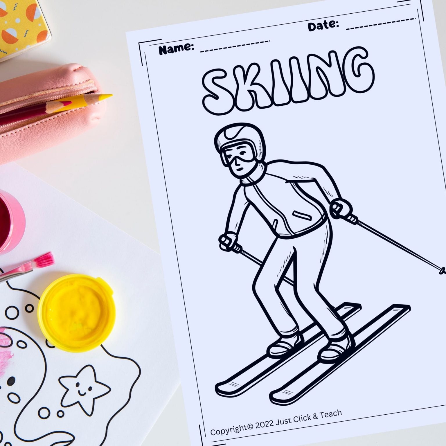 Winter no prep coloring pages winter sports no prep preschool coloring pages made by teachers