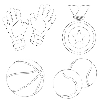 Tracing sports clip art sports coloring pages by youssef it tpt